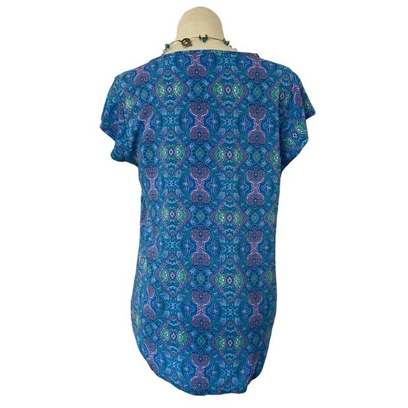 𝅺❤️willi Smith Floral Short Sleeve Top Size M - Picture 3 of 7